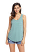 Green Summer Side Slits Tank Top with Pocket